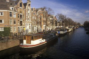 Canals and houseboats in Amsterdam, Holland