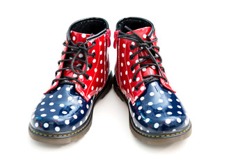 funny boots with polka dots