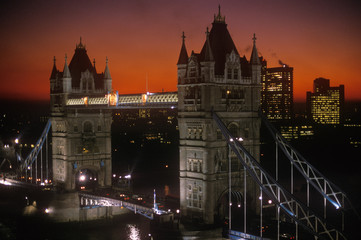 Fototapeta premium Tower Bridge at sunset, London, England
