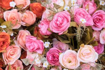 Bouquet of roses sold in the market