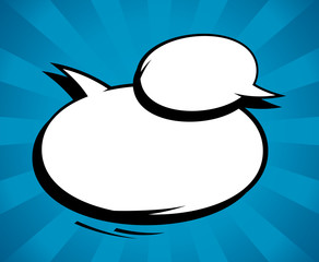 Pop-art style two speech bubbles.