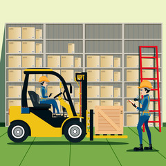 Forklift Driver List of products in warehouse.