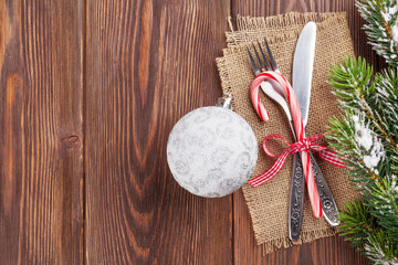 Christmas wooden background