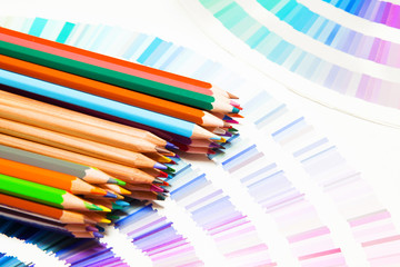 colored pencils and color chart of all colors