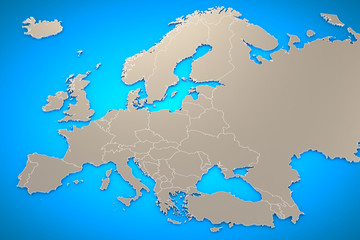 3D Europe Map Background.