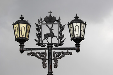 Fototapeta na wymiar Lantern in Nizhny Novgorod Kremlin