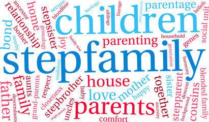 Fototapeta premium Stepfamily Word Cloud