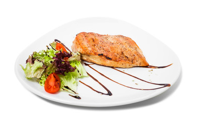 Grilled chicken fillet.