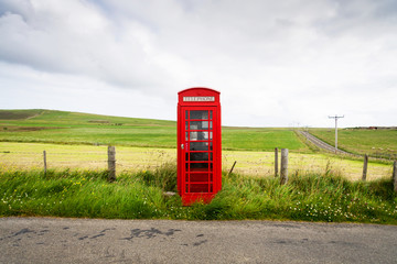Traditional red Telephone box, Scotland, UK - 94865307