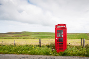 Traditional red Telephone box, Scotland, UK - 94865390