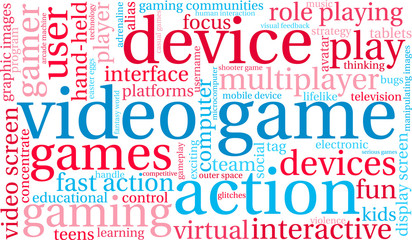 Fototapeta premium Video Game Word Cloud