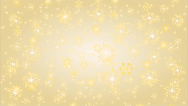 Animation of illustration Christmas theme golden snowflakes on a gold background video