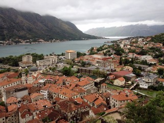 Fototapeta na wymiar Aerial shot of Kotor, Montenegro