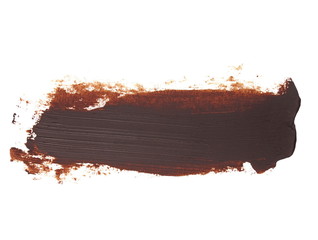 photo brown grunge brush strokes oil paint isolated on white background