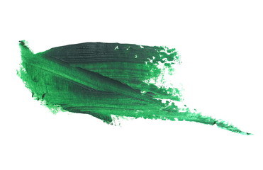 photo green grunge brush strokes oil paint isolated on white background