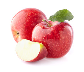 Apples with leaf