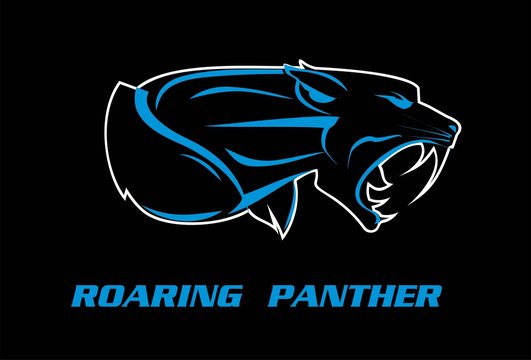 panther. panther head, roaring fang face in the dark. roaring rampage panther. muscular fang face. beast.