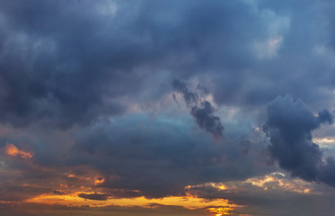 colorful sunset rays in the sky