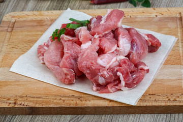 Diced pork meat