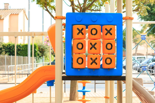 oughts and crosses game at children's playground