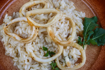 Squid risotto