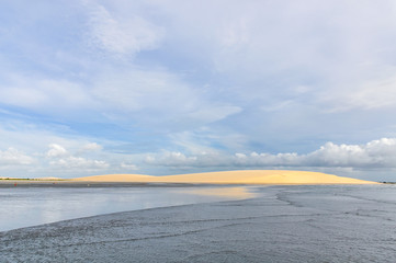 Sand dunes on the seaside in Jericoacora, Brazil