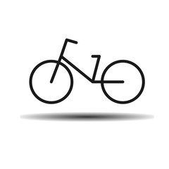 simple black bike flat icon