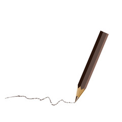 Write with pencil on transparent background