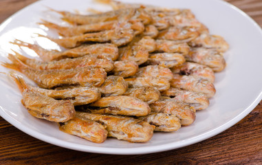 fried fish, a lot of red mullet