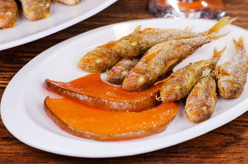 grilled fish with pumpkin
