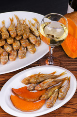 grilled fish with pumpkin