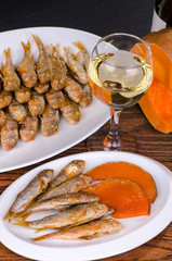 grilled fish with pumpkin
