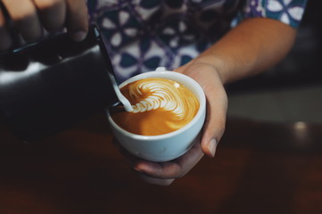 coffee latte art in coffee shop