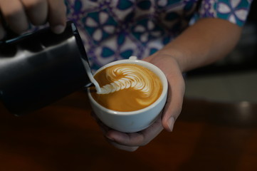 coffee latte art in coffee shop