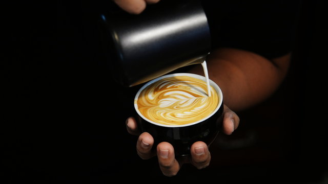 coffee latte art in coffee shop