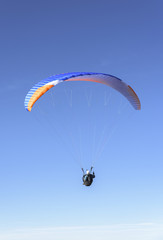 Paragliding in the sky.