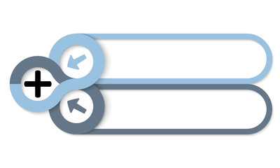 Two frames for your text and plus symbol