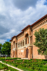 MOGOSOAIA, ROMANIA - September 29: Mogosoaia Palace on September. Well mentained bricks construction in Brancoveanu style.