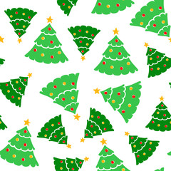 Christmas color firs pattern seamless