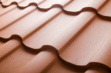 Close up of metal roof tile