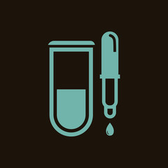 Medical tube with pipette icon