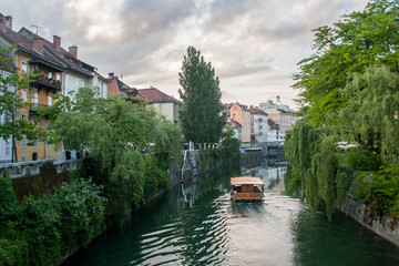 Boat on the Ljubljanica River, Slovenia