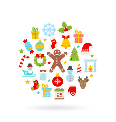 Christmas Colorful Flat Icons