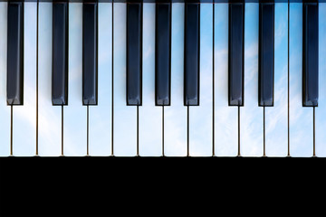 Sky colored piano