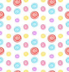 Seamless Pattern with Colored Lollipops