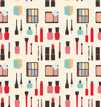 Seamless Texture of Beauty and Makeup Icons