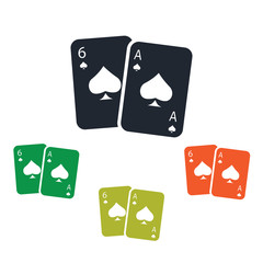 Pair playing cards icon