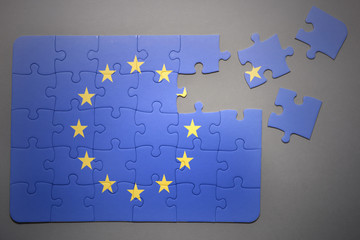 puzzle with the national flag of european union