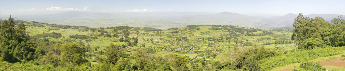 Panoramic view of Great Rift Valley in spring after much rainfall, Kenya, Africa