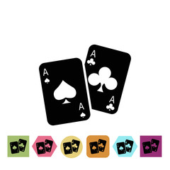 Pair playing cards icon